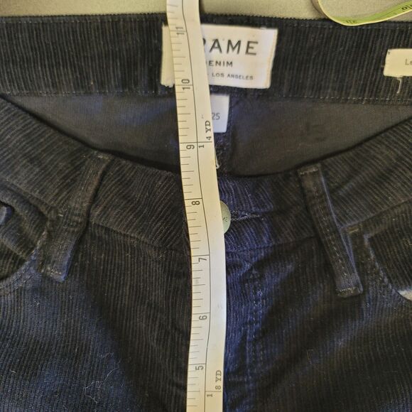 Frame Deep Dive Blue Corduroy Le Crop Mini Boot Womens Size 25 - Picture 10 of 13